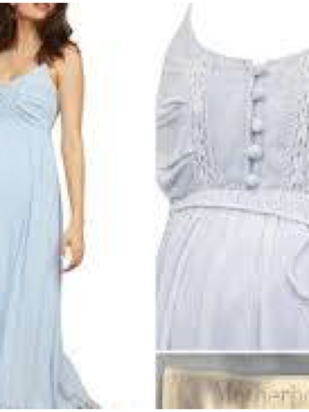 Motherhood Light Blue Lace-Trim Maternity Maxi Dress. Small.